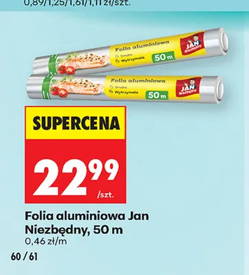 Folia aluminiowa Jan Niezbędny 50 m promocja w Biedronka