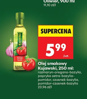 Olej smakowy Kujawski czosnek-bazylia promocja w Biedronka