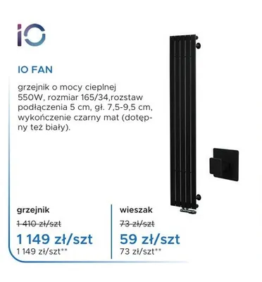 Grzejnik łazienkowy IO Fan promocja w Blu Salony Łazienek