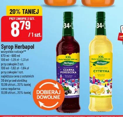 Syrop Herbapol czarna porzeczka promocja w POLOmarket