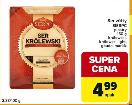 Ser żółty królewski, królewski light, gouda, marbiz promocja w Globi