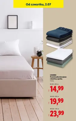 Prześcieradło dżersejowe z bawełną z gumką Livarno 90-100x200 cm promocja w Lidl