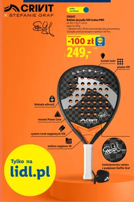 Rakieta do padla CRIVIT 12K Carbon PRO promocja w Lidl