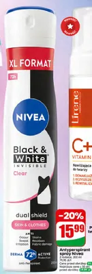 Antyperspirant spray Nivea Black & White Invisible Clear promocja w Dino