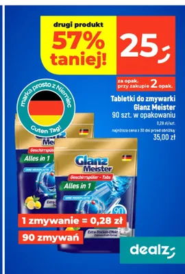 Tabletki do zmywarki Glanz Meister Alles in 1 promocja w Dealz