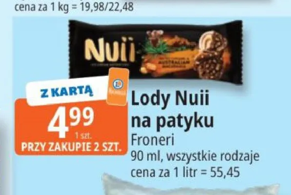 Lody Nuii na patyku promocja w Leclerc