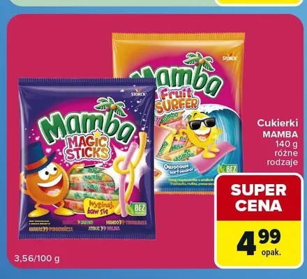 Cukierki Mamba Fruit Surfer promocja w Carrefour Market