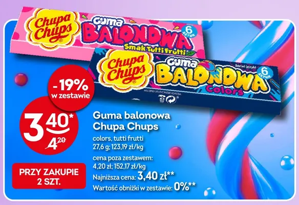 Guma balonowa Chupa Chups tutti frutti promocja w Żabka