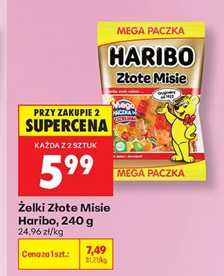 Żelki Złote Misie Haribo promocja w Biedronka