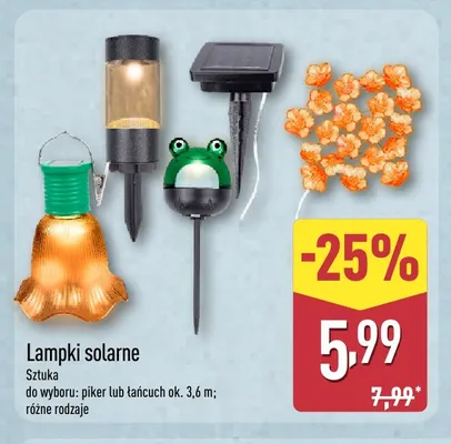 Lampki solarne łańcuch 3,6 m promocja w Aldi