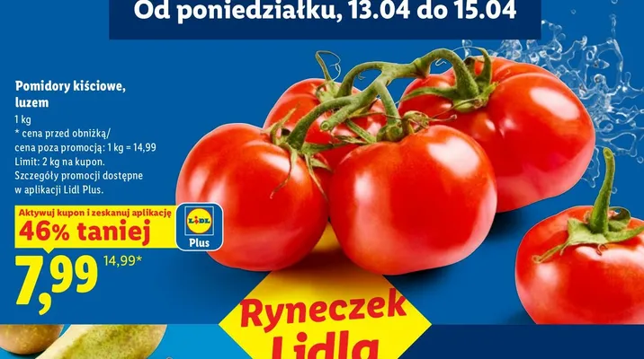 Pomidory kiściowe, luzem promocja w Lidl