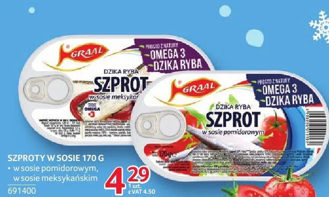Szproty w sosie 170g promocja w Selgros