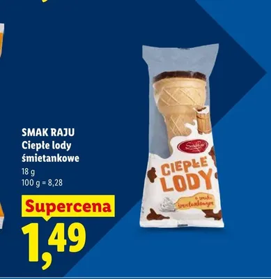 Ciepłe lody śmietankowe Smak Raju promocja w Lidl