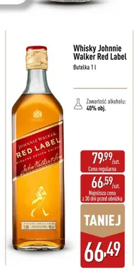 Whisky Johnnie Walker Red Label promocja w Aldi