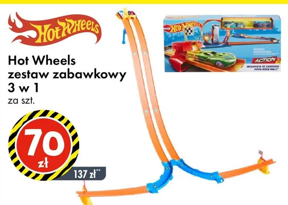 Hot Wheels zestaw zabawkowy 3 w 1 promocja w Tedi
