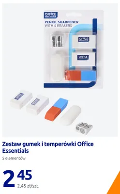 Zestaw gumek i temperówki Office Essentials promocja w Action