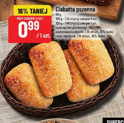 Ciabatta pszenna promocja w POLOmarket