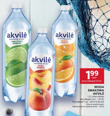 Woda smakowa Akvilė Lime Tahiti Bubbles promocja w Stokrotka