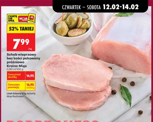 Schab wieprzowy bez kości pakowany próżniowo promocja w Biedronka