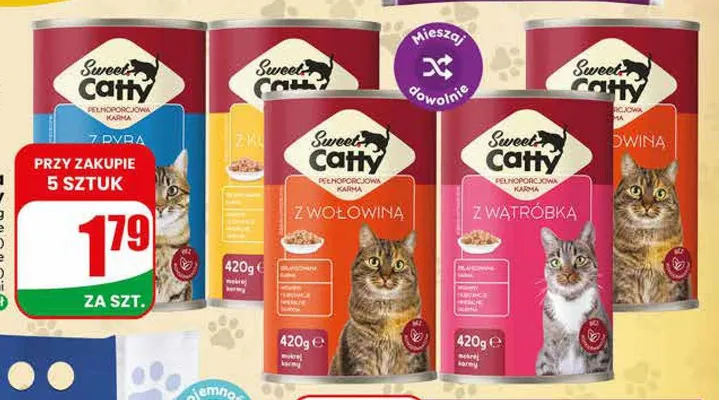 Mokra karma dla kota Sweet Catty z drobiem promocja w Dino