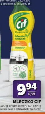Mleczko do czyszczenia Cif Cream Lemon promocja w Stokrotka