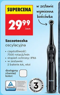 Szczoteczka oscylacyjna w zestawie z wymienną końcówką promocja w Biedronka
