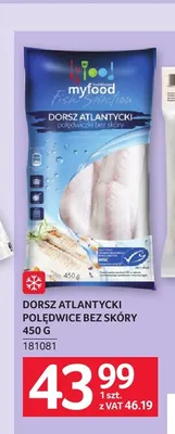 Dorsz atlantycki polędwice bez skóry Myfood promocja w Selgros