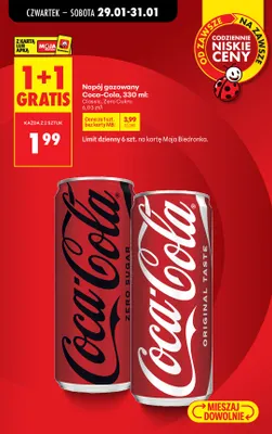 Napój gazowany Coca-Cola Classic 330 ml promocja w Biedronka