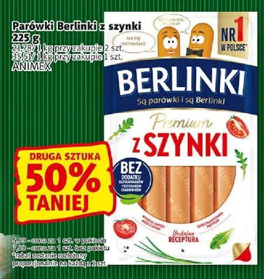 Parówki Berlinki z szynki promocja w Prim Market