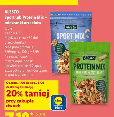 Mieszanka orzechów Alesto Sport Mix promocja w Lidl