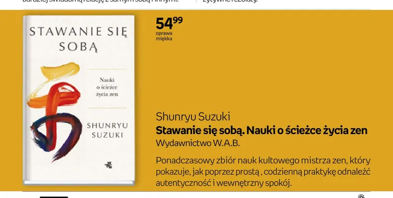Książka Stawanie się sobą. Nauki o ścieżce życia zen Shunryu Suzuki promocja w Empik