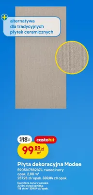 Płyta dekoracyjna Modee tweed ivory promocja w Castorama