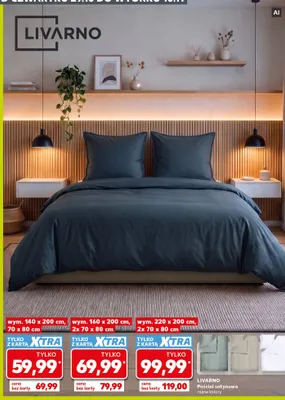 Pościel satynowa Livarno 140x200 cm promocja w Kaufland
