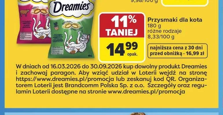 Przysmaki dla kota Dreamies promocja w Carrefour