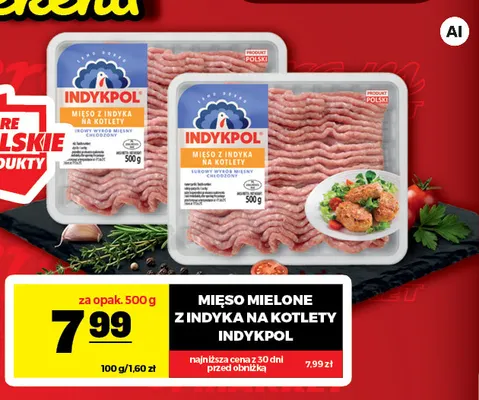Mięso mielone z indyka na kotlety Indykpol promocja w Gram Market