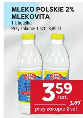Mleko polskie 2% Mlekovita butelka promocja w Stokrotka