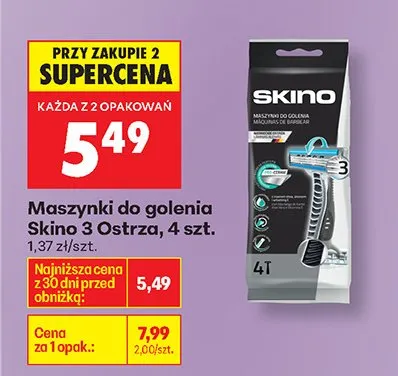 Maszynki do golenia Skino 3 Ostrza, 4 szt. promocja w Biedronka