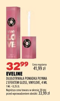 Długotrwała pomadka płynna z efektem gloss Vinylove Eveline promocja w Drogerie Natura