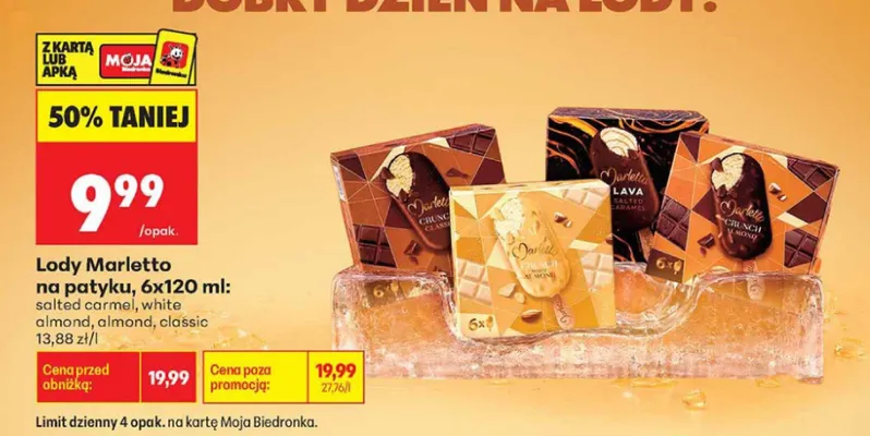 Lody na patyku Marletto Classic 6-pak promocja w Biedronka