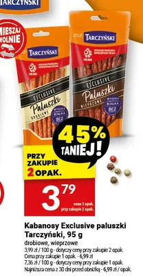 Kabanosy Exclusive paluszki wieprzowe Tarczyński promocja w Twój Market
