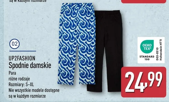 Spodnie damskie promocja w Aldi