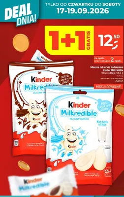 Mleczne cukierki z nadzieniem Kinder Milkredible promocja w Dealz