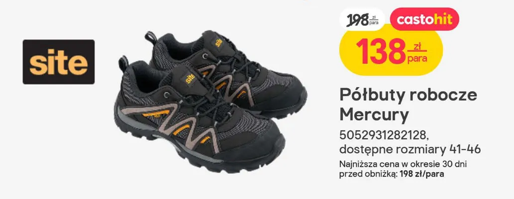 Półbuty robocze Mercury Site promocja w Castorama