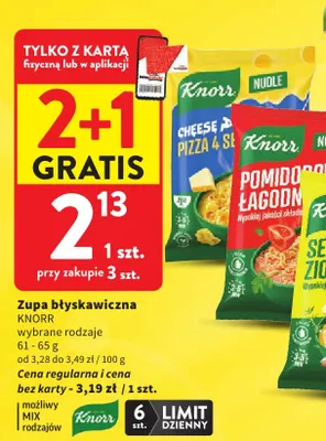 Zupa błyskawiczna Knorr Nudle pomidorowe łagodne promocja w Intermarche