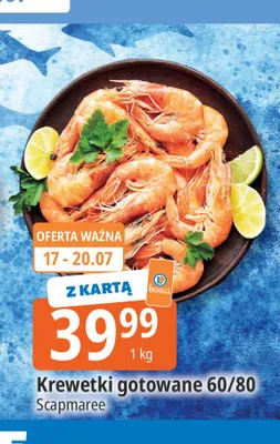 Krewetki gotowane 60/80 Scapmaree promocja w Leclerc
