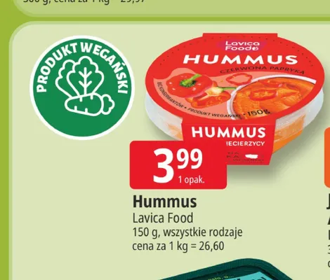Hummus Lavica Food promocja w Leclerc
