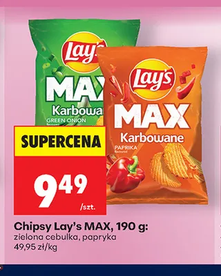 Chipsy Lay's MAX zielona cebulka promocja w Biedronka