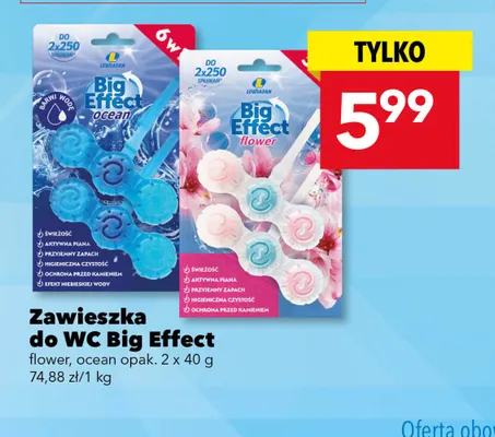 Zawieszka do WC Big Effect ocean 2-pak promocja w LEWIATAN
