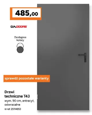 Drzwi techniczne O.K. Doors T43 promocja w Bricoman