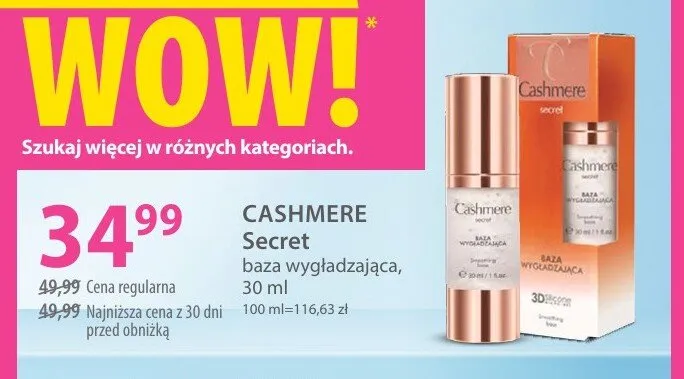 Baza wygładzająca Cashmere Secret promocja w Hebe